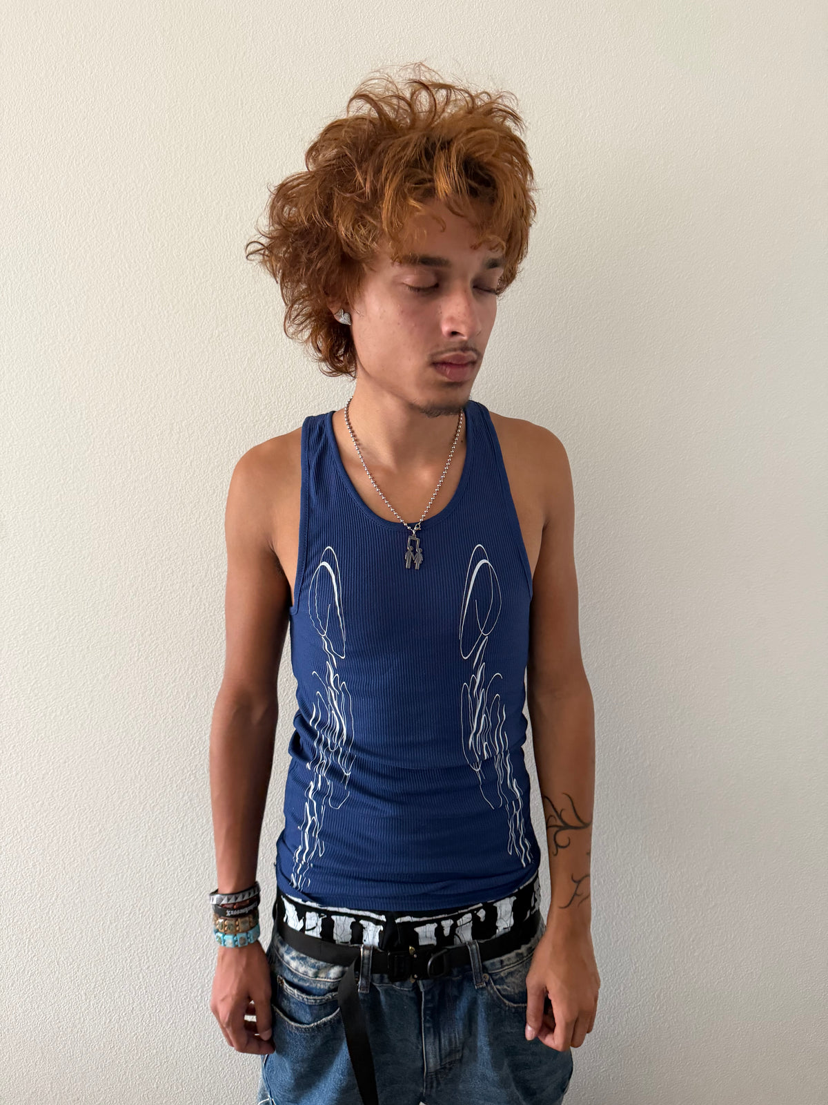 YIN & YANG TANK DARK BLUE