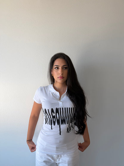 militia polo white 'female cut'