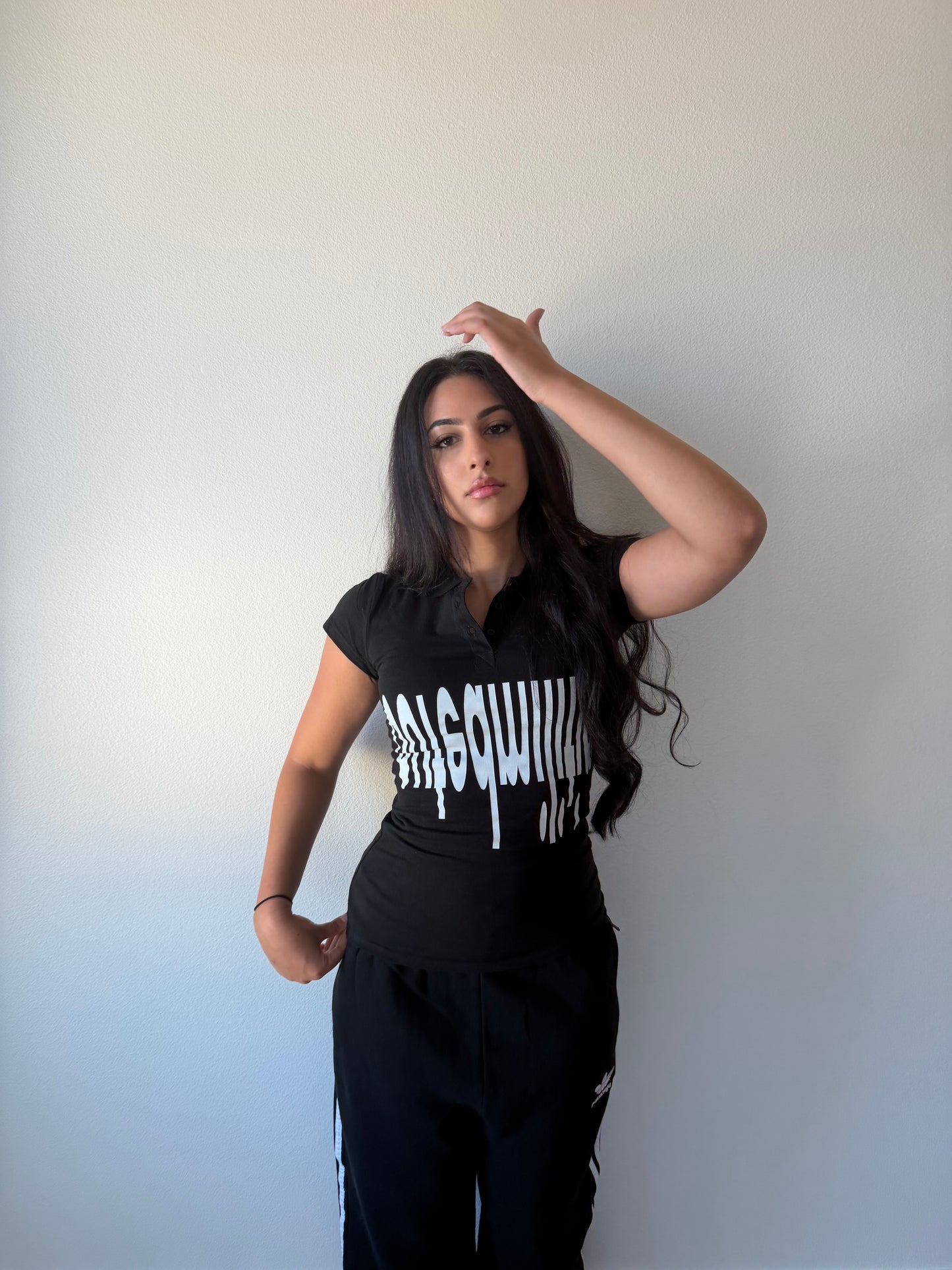 militia polo black 'female cut'