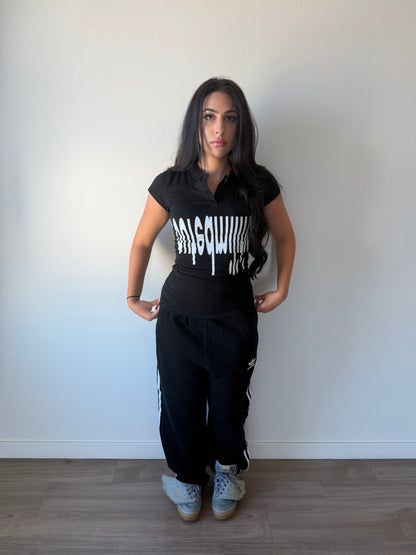 militia polo black 'female cut'