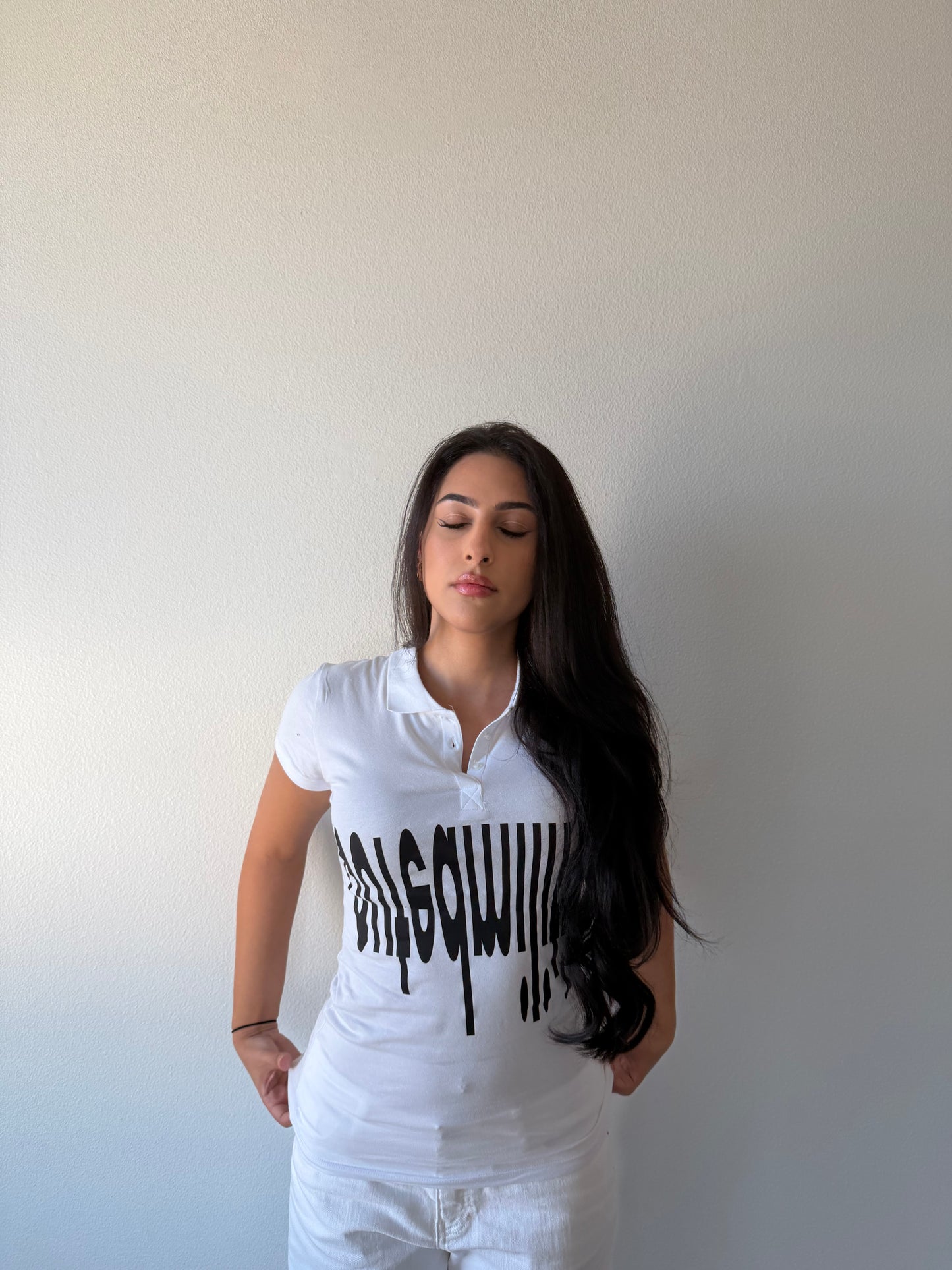 militia polo white 'female cut'