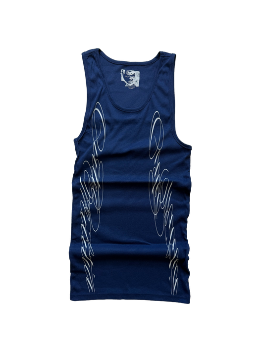 YIN & YANG TANK DARK BLUE