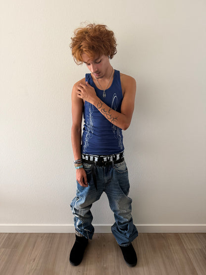 YIN & YANG TANK DARK BLUE